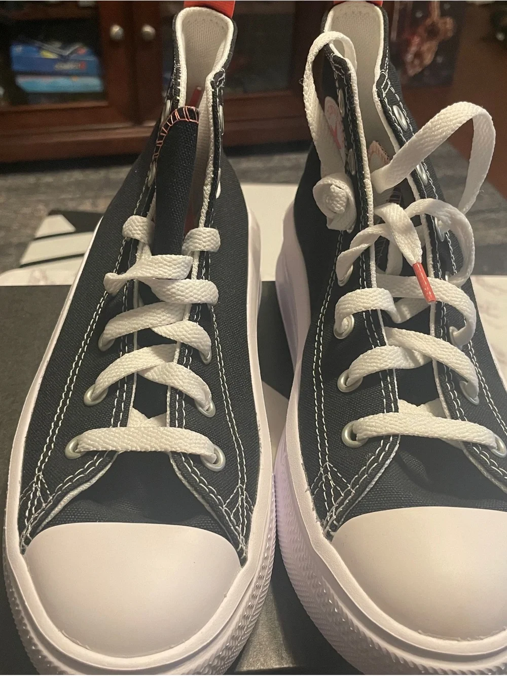 Converse Kids Black and White High-Top Platform Sneakers